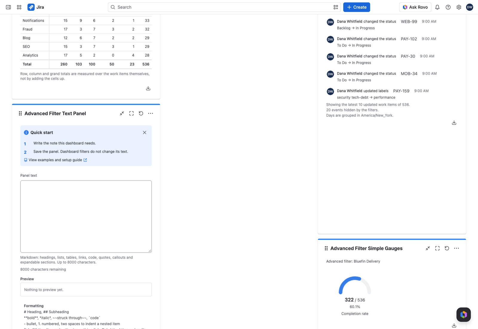 An empty editor above a preview area reading that there is nothing to preview yet.